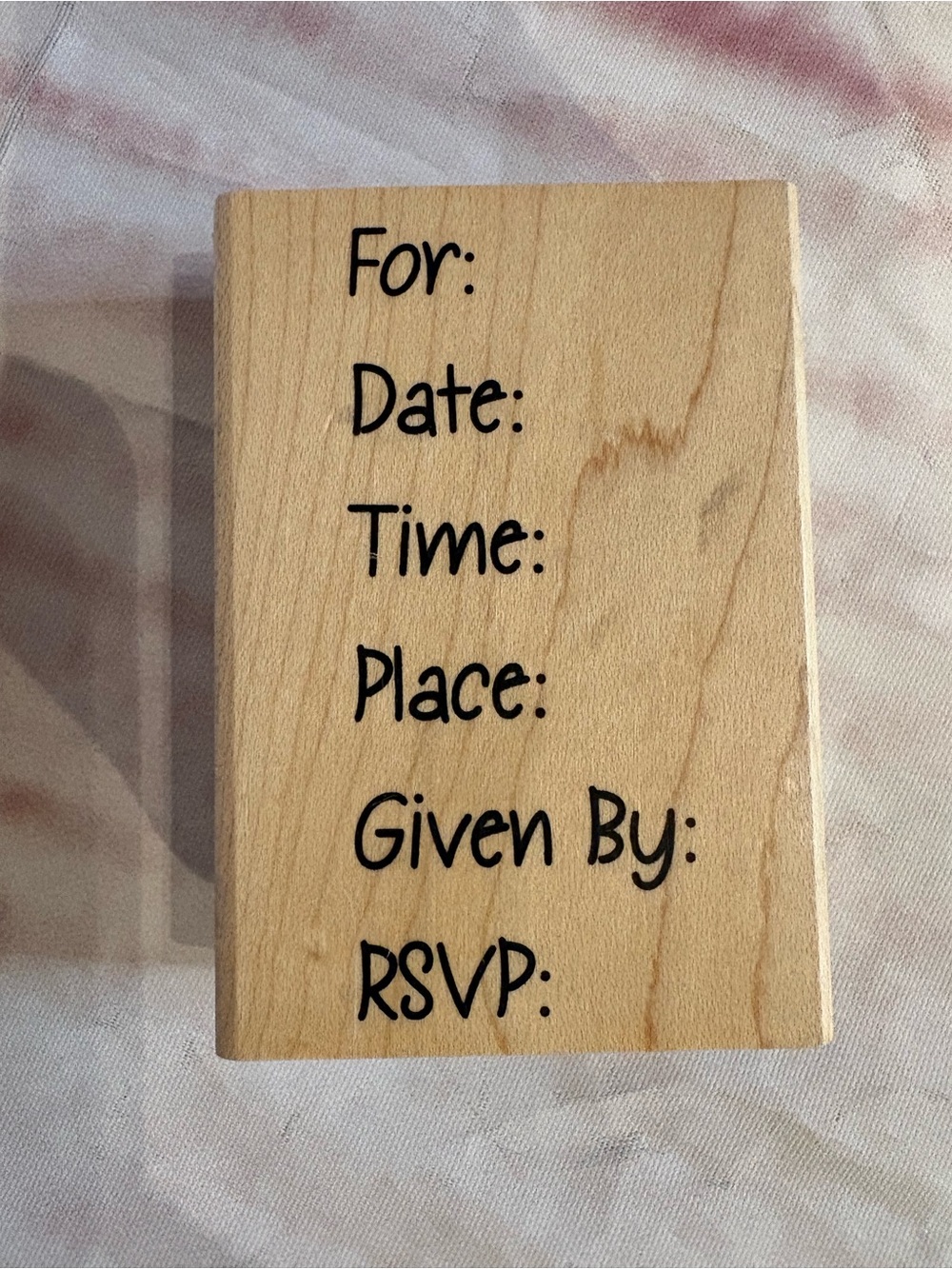 Customizable Wooden Invitation Stamp – Natural Wood Finish